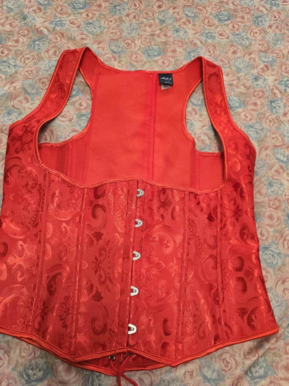Red Brocade Corset Top - Unbranded - Picture 1 of 7